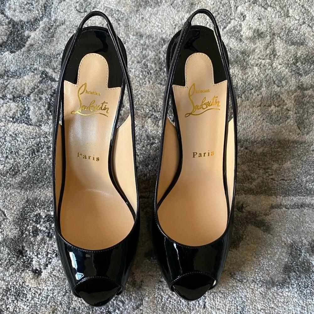 *NEW* LOUBOUTIN / PRIVATE NUMBER 120 / BLACK 39.5 - Picture 3 of 6